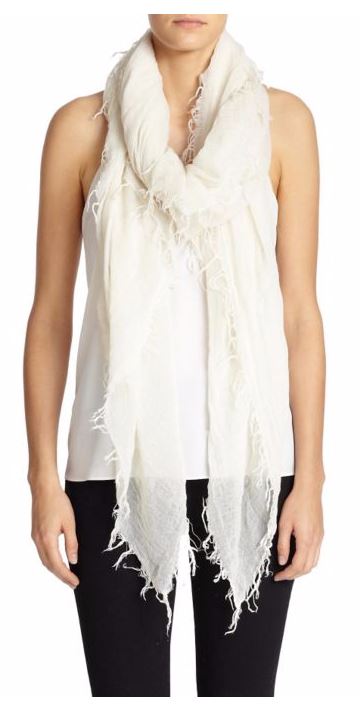 Eggshell Cashmere and Silk Scarf by Chan Luu | Eggshell