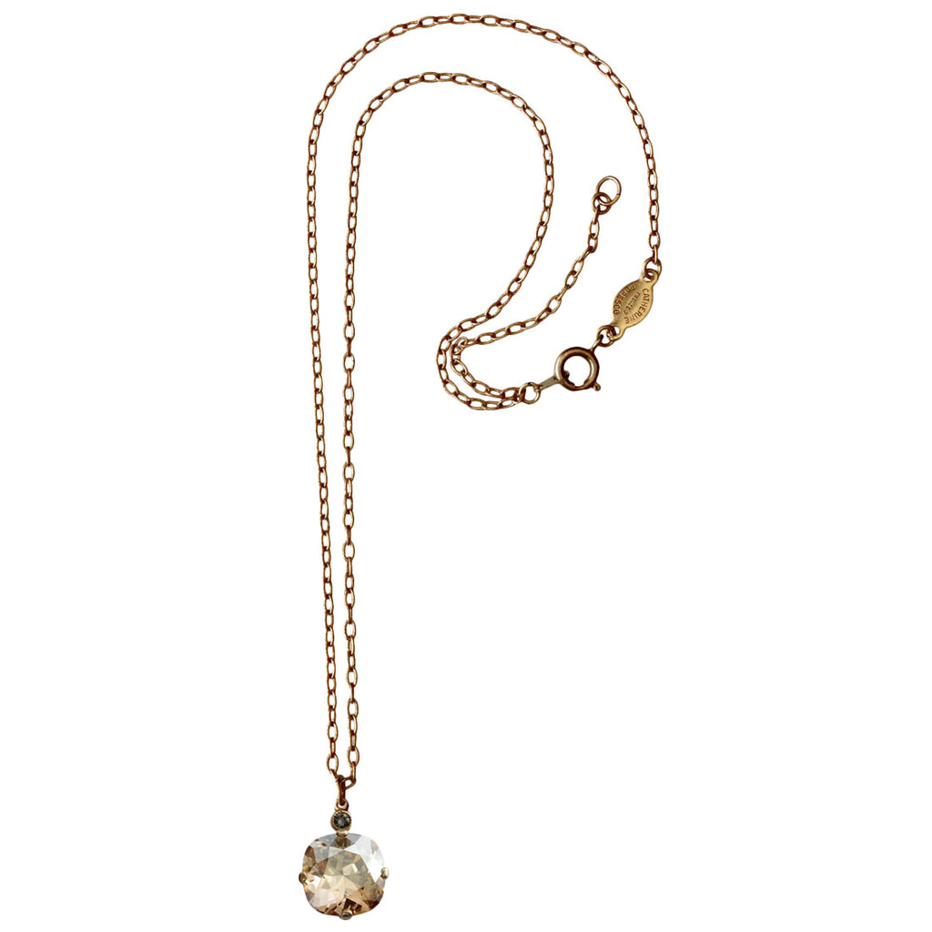 Beautiful Gold or Silver Crystal Medallion Necklace by Catherine Popesco