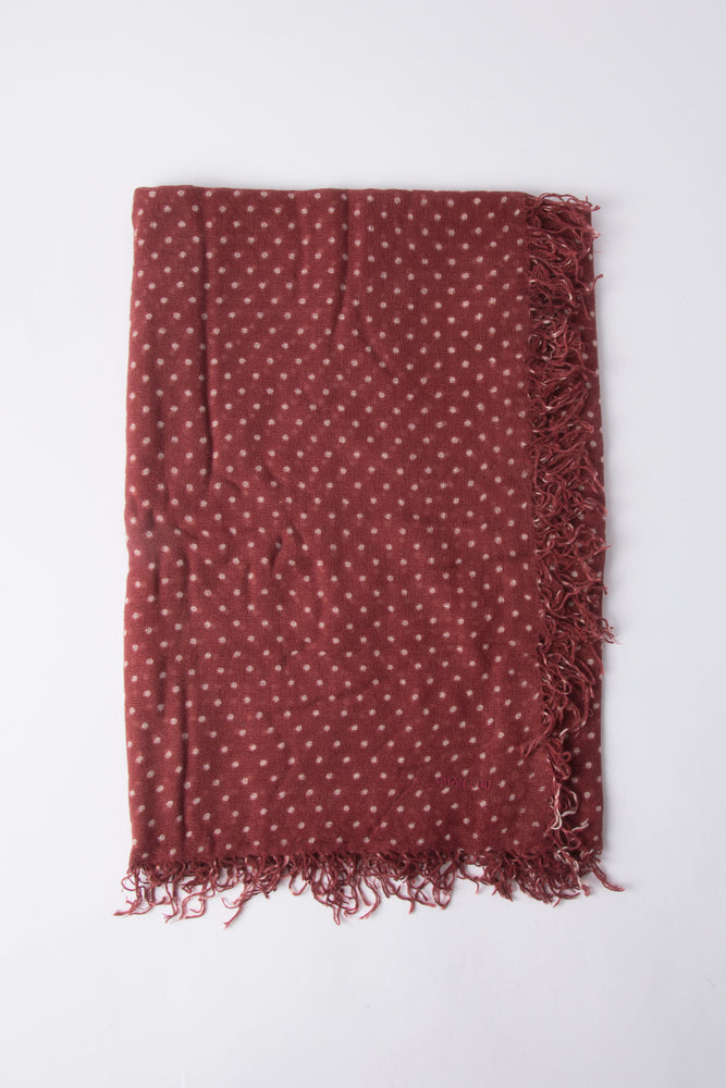 Chan Luu Cashmere and Silk Scarf Wrap Polka Dot Red Pear