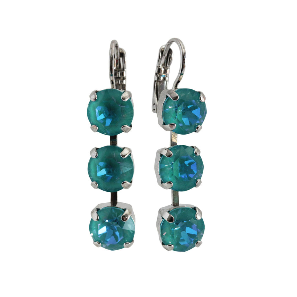 Catherine Popesco 3 Stone Crystal Earrings - Assorted Colors