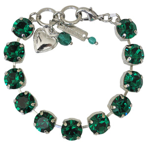 Mariana "Green with Envy" Rhodium Plated Lovable Round Crystal Bracelet, 4474 205205ro