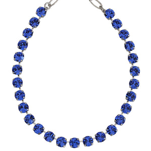 Mariana "Royal Blue" Rhodium Plated Must-Have Everyday Crystal Necklace, 3252 206206ro