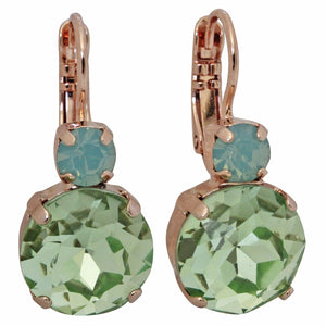 Mariana "Light Green" Rose Gold Plated Lovable Double Stone Crystal Earrings, 1037R 390238rg