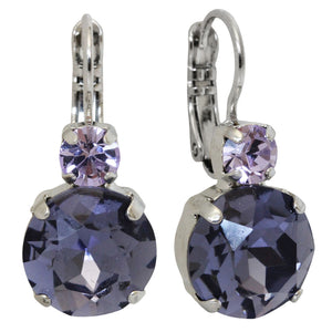 Mariana "Purple Mix" Rhodium Plated Lovable Rivoli Double Stone Crystal Earrings, 1037R 371539