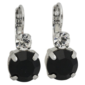 Mariana "Checkmate" Rhodium Plated Lovable Double Stone Crystal Earrings, 1037 280-1