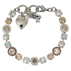 Mariana "Champagne and Caviar" Rhodium Plated Must-Have Blossom Crystal Bracelet, 4173/3 3911