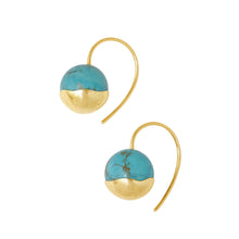 Chan Luu Gold Dipped Turquoise Round Sphere Ball Earrings