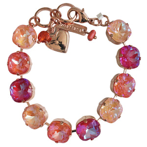 Mariana "Dreamsicle" Rose Gold Plated Cushion Cut Crystal Bracelet, 4326/2 160-1rg