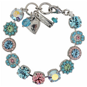 Mariana "Summer Fun" Rhodium Plated Lovable Rosette Crystal Bracelet, Multi Color 4084 3711ro