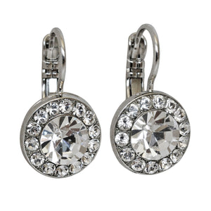 Mariana "On A Clear Day" Rhodium Plated Must-Have Round Pavé Crystal Earrings, 1129 001001ro