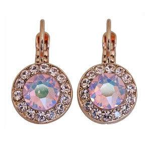 Mariana "Flamingo" Rose Gold Plated Must-Have Round Pavé Crystal Earrings, 1129 5001rg