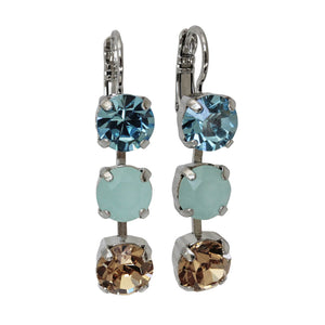 Mariana "Forget Me Not" Rhodium Plated Three Stone Crystal Earrings, 1440/1 1329ro