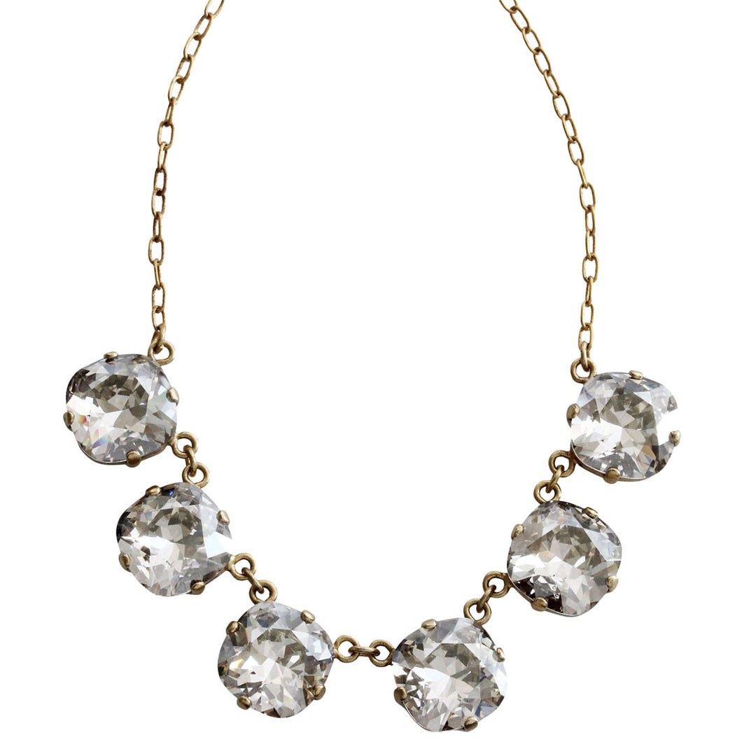 Catherine Popesco 14k Gold Plated Crystal Round Necklace, 16