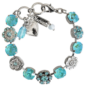Mariana "Summer Meadow" Rhodium Plated Lovable Round and Floral Bracelet. 4445 146263ro