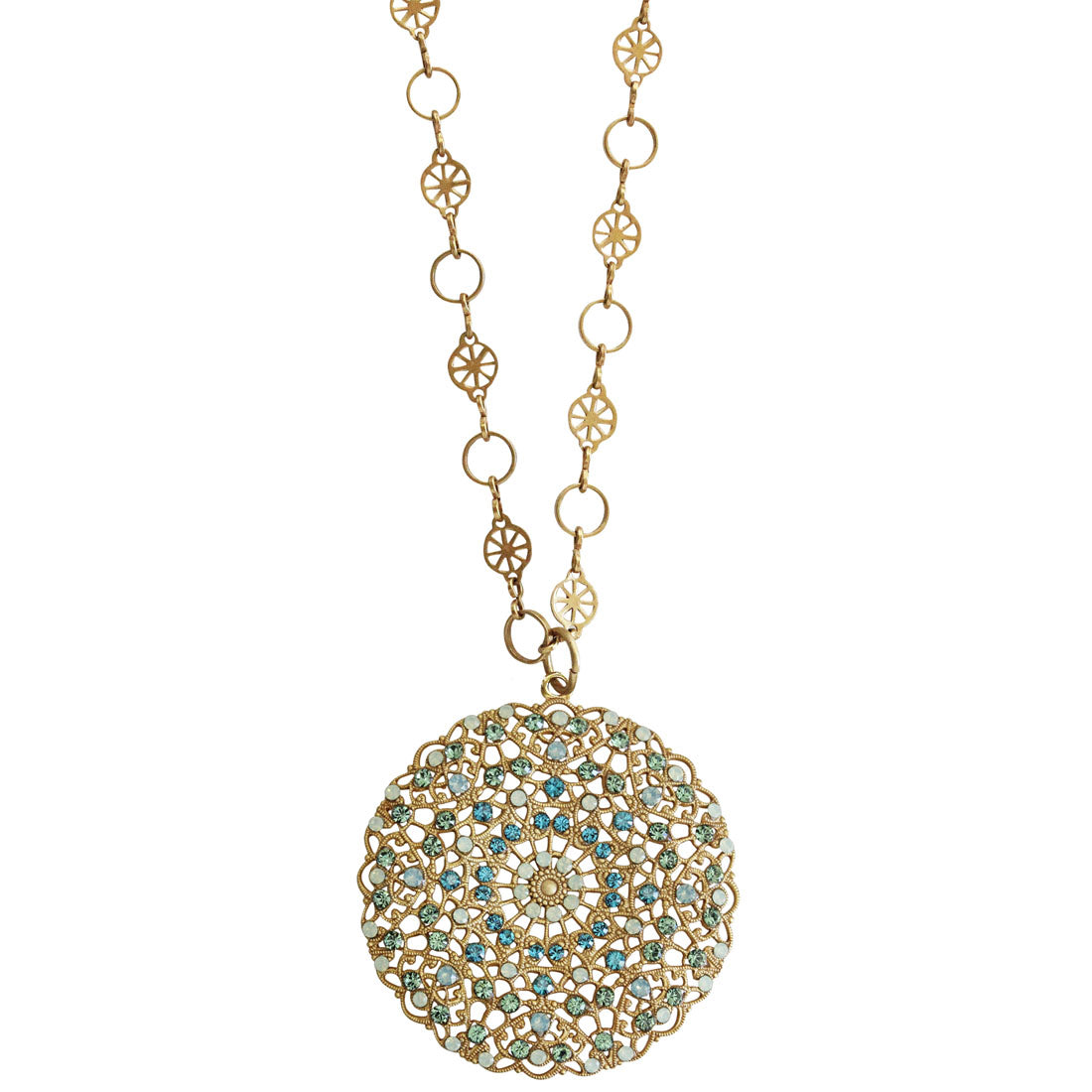 Catherine Popesco Gold Oval Floral Embossed Locket Necklace