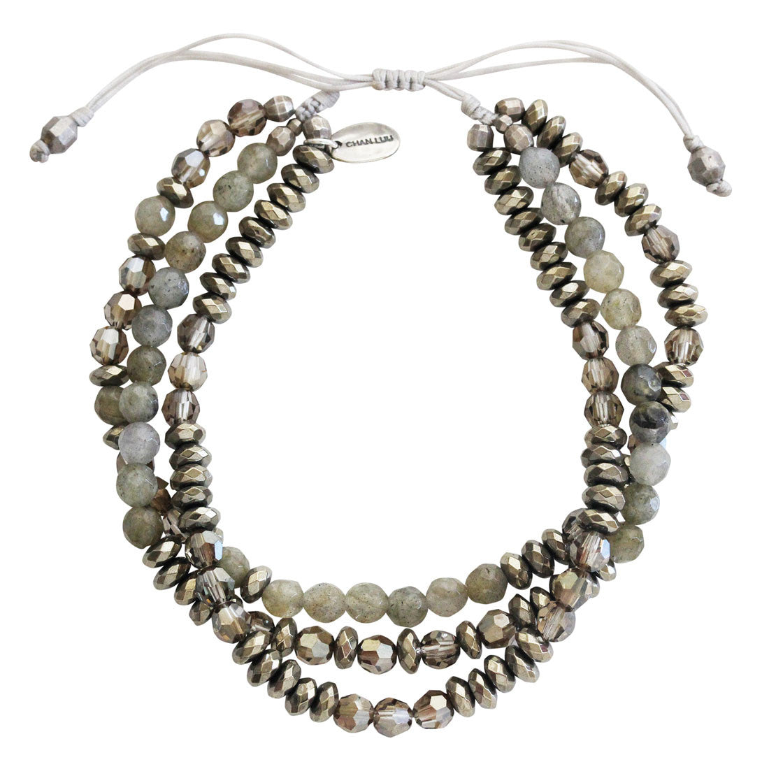 Chan Luu Labradorite Mix Adjustable Multi Strand Crystal Beaded